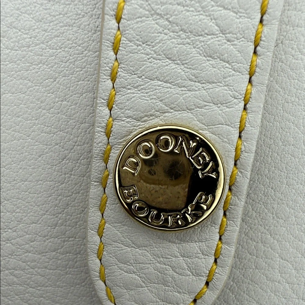 Dooney & Bourke White and Navy Medium Toggle Crossbody Bag